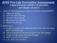 APES Pre-Lab Formative Assessment