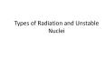 Types of Radiation and Unstable Nuclei PowerPoint PPT Presentation