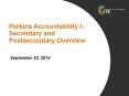 Perkins Accountability I:  Secondary and Postsecondary Overview PowerPoint PPT Presentation