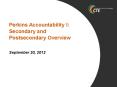 Perkins Accountability I:  Secondary and Postsecondary Overview PowerPoint PPT Presentation