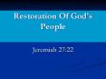 Restoration Of God PowerPoint PPT Presentation