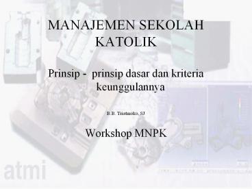 MANAJEMEN SEKOLAH KATOLIK