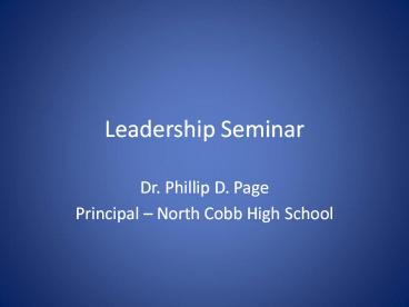 Leadership Seminar