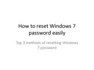 How to reset Windows 7 password easily