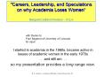 "Careers, Leadership, and Speculations on why Academia Loses Women PowerPoint PPT Presentation