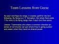 Team Lessons from Geese PowerPoint PPT Presentation