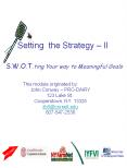 S.W.O.T.ting Your way to Meaningful Goals PowerPoint PPT Presentation