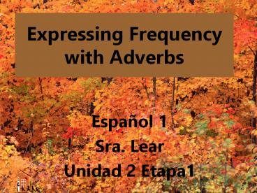 Expressing Frequency with Adverbs
