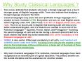 Why Study Classical Languages ? PowerPoint PPT Presentation