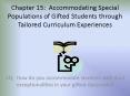 Chapter 15: Accommodating Special Populations of Gifted Students through Tailored Curriculum Experiences PowerPoint PPT Presentation