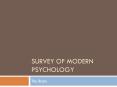 Survey of Modern Psychology PowerPoint PPT Presentation