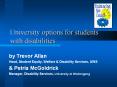 University options for students with disabilities PowerPoint PPT Presentation