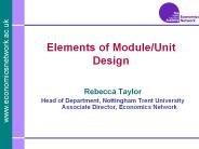 Elements of Module/Unit Design