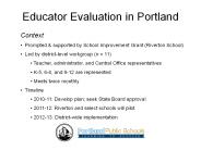 Educator Evaluation in Portland