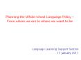 Planning the Whole-school Language Policy  PowerPoint PPT Presentation