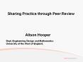 Sharing Practice through Peer Review PowerPoint PPT Presentation