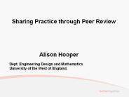 Sharing Practice through Peer Review