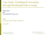 Case Study: Distributed Generation through Residential Solar Leasing