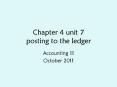 Chapter 4 unit 7 posting to the ledger PowerPoint PPT Presentation