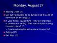Monday, August 27 PowerPoint PPT Presentation