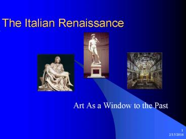 The Italian Renaissance