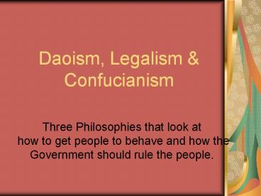 Daoism, Legalism