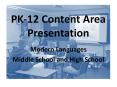 PK-12 Content Area Presentation PowerPoint PPT Presentation