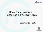 Know Your Community Resources in Physical Activity