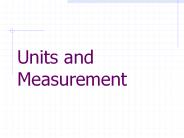 Units and Measurement