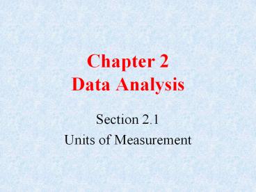 Chapter 2 Data Analysis