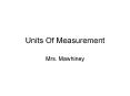 Units Of Measurement PowerPoint PPT Presentation