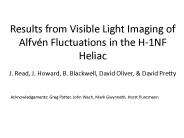 Results from Visible Light Imaging of Alfv