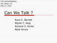 Can We Talk ? PowerPoint PPT Presentation