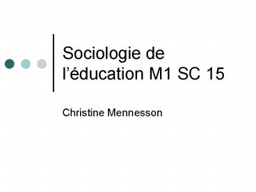 Sociologie de l