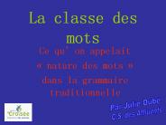 La classe des mots