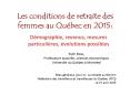 Les conditions de retraite des femmes au Qu PowerPoint PPT Presentation