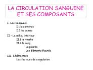 LA CIRCULATION SANGUINE ET SES COMPOSANTS