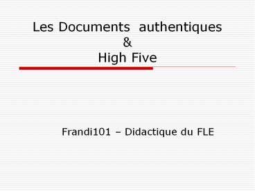 Les Documents authentiques