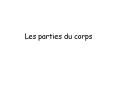 Les parties du corps PowerPoint PPT Presentation
