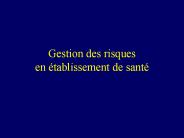 Gestion des risques en 