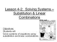 Lesson 4-2: Solving Systems  PowerPoint PPT Presentation