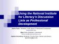 Using the National Institute for Literacy PowerPoint PPT Presentation