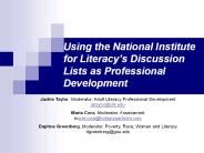 Using the National Institute for Literacy