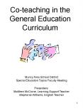 Co-teaching in the General Education Curriculum PowerPoint PPT Presentation