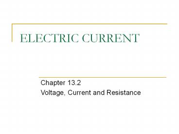 ELECTRIC CURRENT