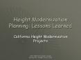 Height Modernization Planning: Lessons Learned PowerPoint PPT Presentation