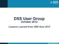 DSS User Group October 2012 Lessons Learned from SMX East 2012 PowerPoint PPT Presentation