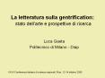 La letteratura sulla gentrification: stato dell PowerPoint PPT Presentation