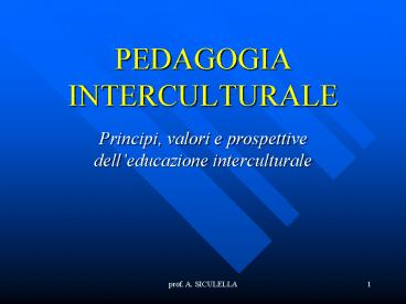 PEDAGOGIA INTERCULTURALE