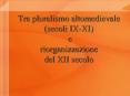 Tra pluralismo altomedievale (secoli IX-XI) e riorganizzazione del XII secolo PowerPoint PPT Presentation
